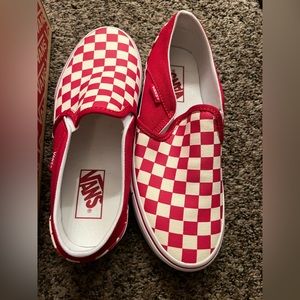 BNIB red and white checkered Vans.  Size 7.